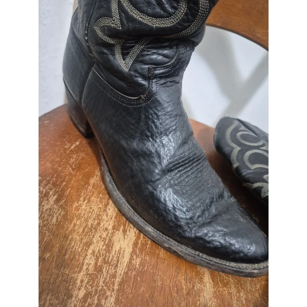 Justin Boots 8517 Black Cowhide Leather Western Classic Men's 11.5D USA